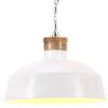 vidaXL Industriálna závesná lampa 42 cm, biela E27