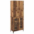 vidaXL Highboard Staré drevo 69,5 x 34 x 180 cm Kompozitné drevo