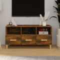 vidaXL TV skrinka dymový dub 102x36x50 cm spracované drevo