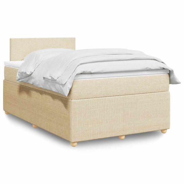 vidaXL Boxspring posteľ s matracom krémová 120x190 cm látka