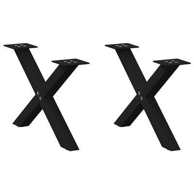 vidaXL Nohy konferenčného stolíka v tvare X, 2 ks, čierne, 60 x (30-31) cm, oceľové