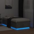 vidaXL Posteľný rám s LED svetlami betónový 75x190 cm kompozitné drevo