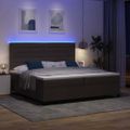 vidaXL Posteľ s pružinovým rámom s LED Tmavo hnedá 200 x 200 cm látka