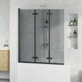 vidaXL Skladací sprchový kút Čierna 130 x 138 cm ESG sklo a hliník