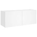 vidaXL TV nástenná skrinka s LED svetlami biela 100x35x41 cm