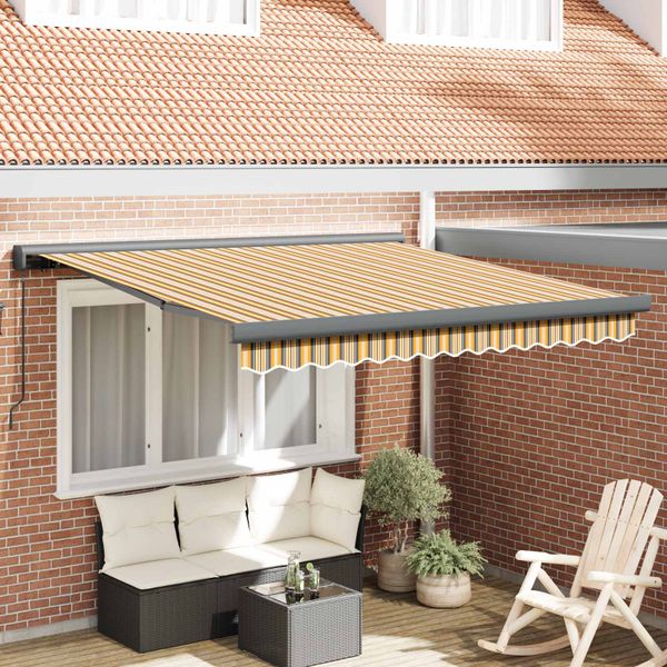 vidaXL Sklopná markíza Viacfarebný 300 x 250 cm Plátno a hliník