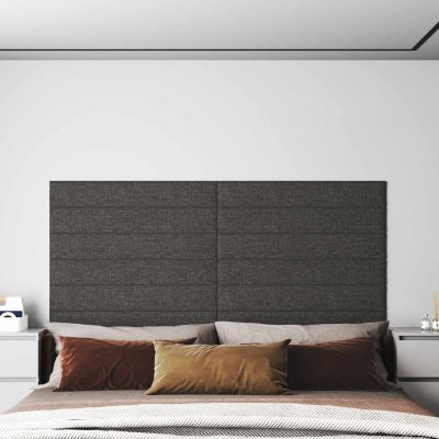 vidaXL Nástenný čelník 12 pcs 90 x 15 cm Tmavo šedá látka