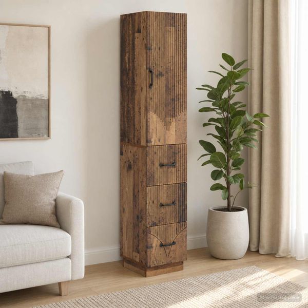 vidaXL Sada skríň 2 ks 33 x 34,5 x 87 cm Kompozitné drevo Staré drevo