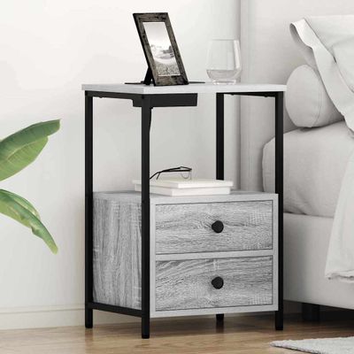 vidaXL Nočný stolík 2 pcs Sivý Sonoma 40 x 31 x 60 cm Kompozitné drevo