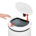 vidaXL Automatický odpadkový kôš, senzor 70 l, uhlíková oceľ, biely