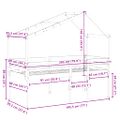vidaXL Vysoká posteľ so strechou voskovo hnedá 90x190cm borovic. masív