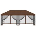 vidaXL Altánok so stenami 6 x 3 m Hnedá Polyester a oceľ 190 gsm