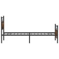 vidaXL Posteľný rám bez matraca dymový dub 100x200 cm kompozitné drevo