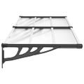 vidaXL Vchodová strieška čierna a priehľadná 199x90 cm polykarbonát