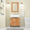 vidaXL Zrkadlo do kúpeľne 50x70x2,5 cm masívnw ekácia a sklo