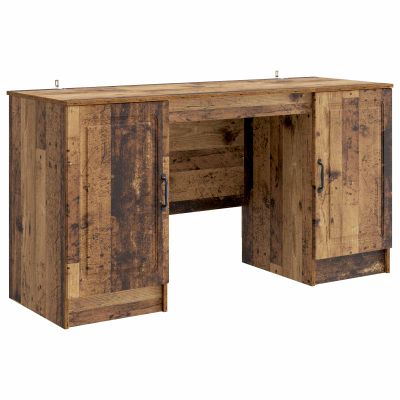 vidaXL Stôl s poličkou Staré drevo 142,5 x 50 x 75 cm Kompozitné drevo