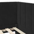 vidaXL Rohový rám postele s čelnou doskou Čierna 90 cm x 190 cm Zamat