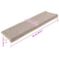 vidaXL Schodové rohože 15 ks 65x21x4 cm strieborné s obdĺžnikovým okrajom