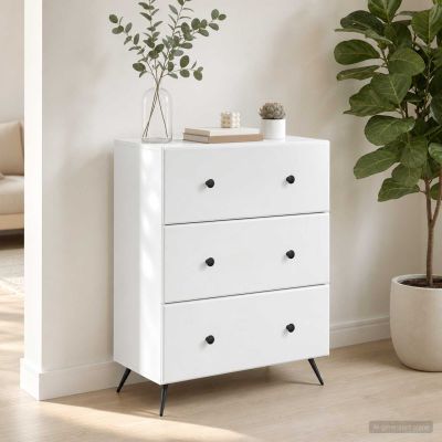 vidaXL Zásuvkový kabinet Biela 66 x 34,5 x 90 cm Kompozitné drevo
