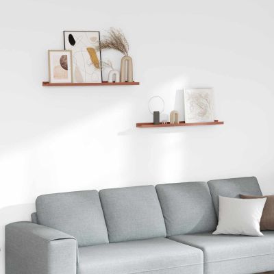 vidaXL Stenná polica 2 pcs Červená 80 x 9 x 3 cm Kompozitné drevo