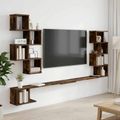 vidaXL Nástenná polica na TV Dymový dub 180 x 15 x 94 cm