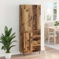 vidaXL Highboard 2 ks Staré drevo 69,5 x 34 x 180 cm Kompozitné drevo