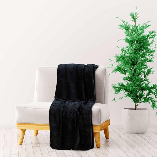 vidaXL Deka čierna 150x200 cm polyester