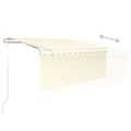 vidaXL Automatická markíza tienidlo&LED&senzor vetra 3,5x2,5m krémová