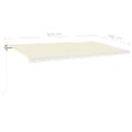 vidaXL Automatická markíza, LED a senzor vetra 600x300 cm, krémová