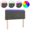 vidaXL Čelo postele s LED tmavosivé 100x5x78/88 cm zamat