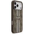 Obal Guess 4G Printed Stripes MagSafe pre iPhone 17 Pro Max hnedý