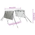 vidaXL Strieška Bimini s 3 oblúkmi a sieť. stenami 183x(154-167)x137cm