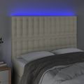 vidaXL Čelo postele krémové 144x5x118/128 cm umelá koža