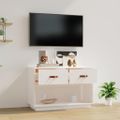 vidaXL TV skrinka biela 90x40x60 cm masívna borovica