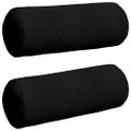 vidaXL Podložkové vankúše 2 pcs Čierna Ø 25 x 70 cm Mikrovlákno