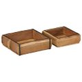 vidaXL Podnos 2 ks Hnedá 29 x 31 x 10 cm Masívne obnovené drevo