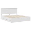 vidaXL Rám postele so zásuvkou Biela 200 x 200 cm Inžinierske drevo