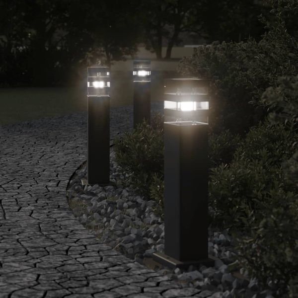 vidaXL Vonkajšie stojace lampy 3 ks čierna 50 cm hliník
