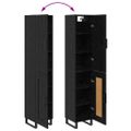 vidaXL Highboard Čierny dub 34,5 x 34 x 180 cm Kompozitné drevo