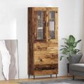 vidaXL Highboard 2 ks Staré drevo 69,5 x 34 x 180 cm Kompozitné drevo