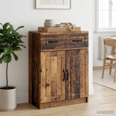 vidaXL Servírovacia skriňa so zásuvkou Staré drevo 66 x 34,5 x 87 cm