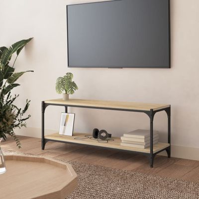 vidaXL TV skrinka dub sonoma 100x33x41 cm spracované drevo a oceľ