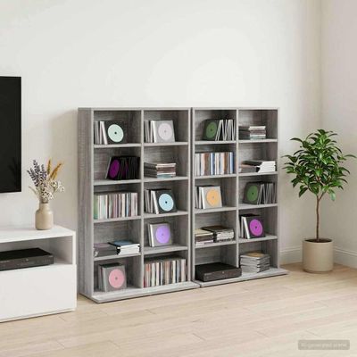 vidaXL CD Skrinka 2 ks Sivý Sonoma 65 x 23,5 x 97,5 cm