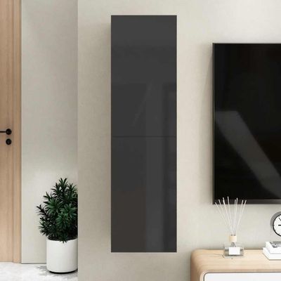 vidaXL TV skrinka, lesklá čierna 30,5x30x110 cm, kompozitné drevo