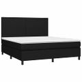 vidaXL Posteľ boxsping s matracom a LED čierna 160x200 cm látka