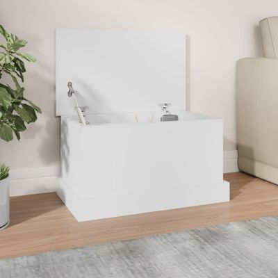 vidaXL Úložný box biely 50x30x28 cm, umelé drevo