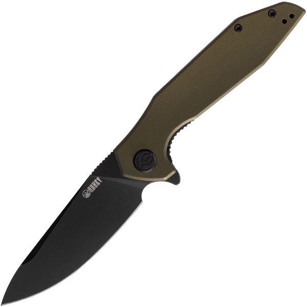 Kubey KU117E Nova vreckový nôž 9,2 cm, Black Stonewash, zelená, G10