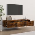 vidaXL Nástenná skrinka dymový dub 102x30x20 cm spracované drevo