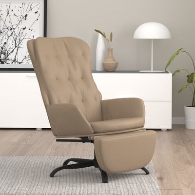 vidaXL Relaxačné kreslo s podnožkou kapučínová umelá koža
