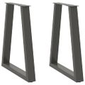 vidaXL Nohy k jedálenskému stolu v tvare V, 2 ks, antracitové, 60 x (72-73,3) cm, oceľ